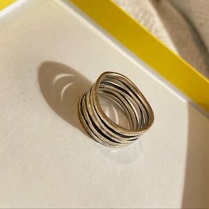 James Avery Silver Stacked Hammered Ring